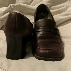 borelli 90s chunky heel brown loafers 6.5 M